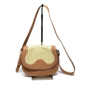 Universal Thread Woven Wicker Flap Top Saddle Crossbody Purse Shoulder Bag